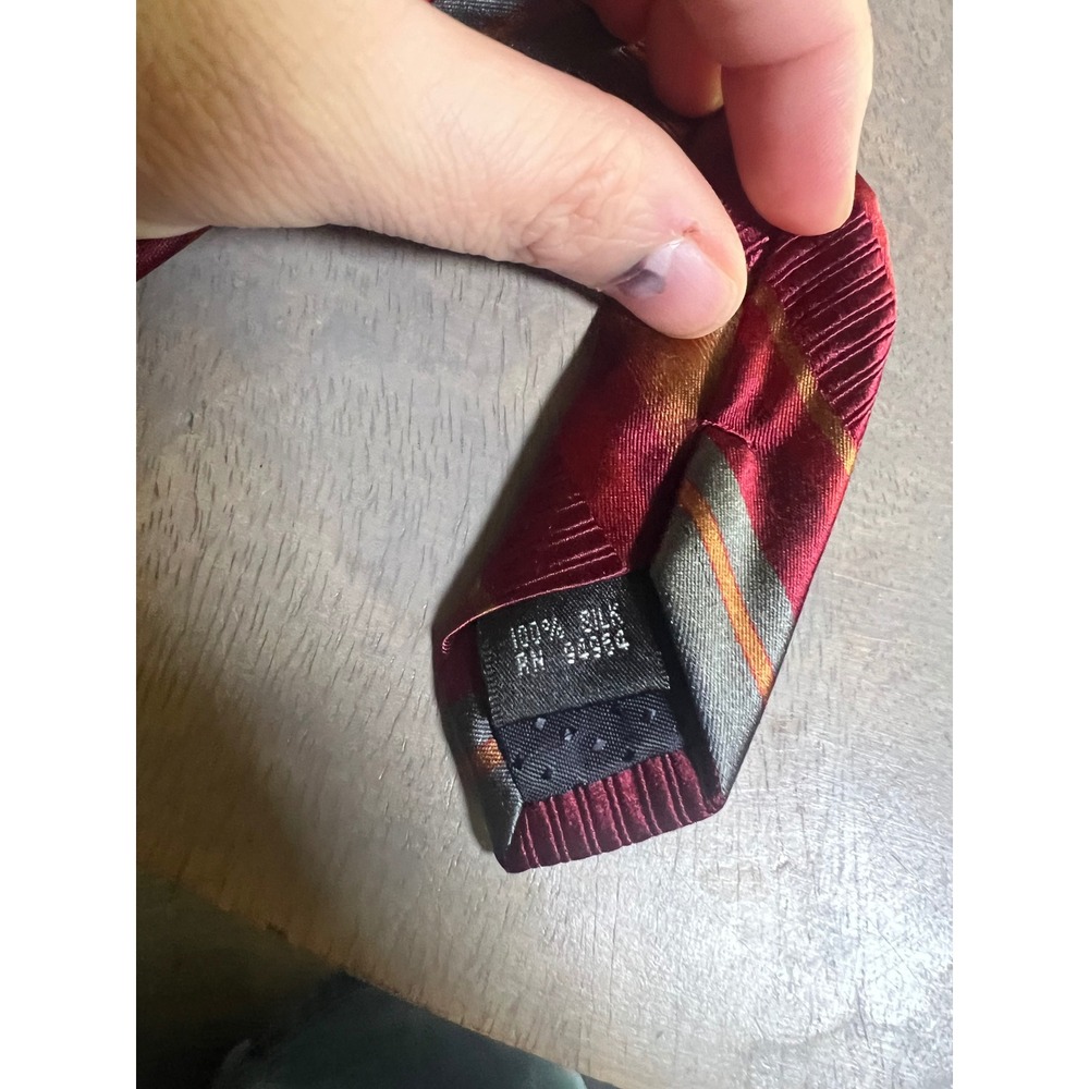 Blacker Mens Necktie 100% Silk Striped Burgundy One‎ Size